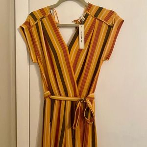 Monteau striped crop jumpsuit NWT